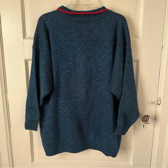 3/$20 💥 JP Knits Vintage Sweater Embroidered Double Headed Eagle Collared USA - Picture 4 of 16